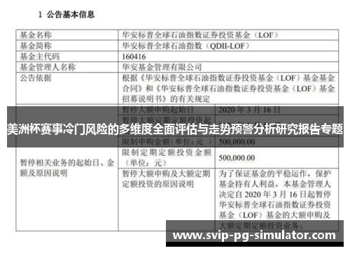 美洲杯赛事冷门风险的多维度全面评估与走势预警分析研究报告专题
